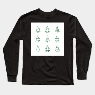 Christmas Trees Sketches Long Sleeve T-Shirt